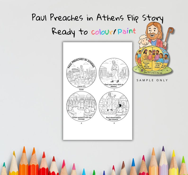 Paul Preaches in Athens 3D Bible Craft: listing photo