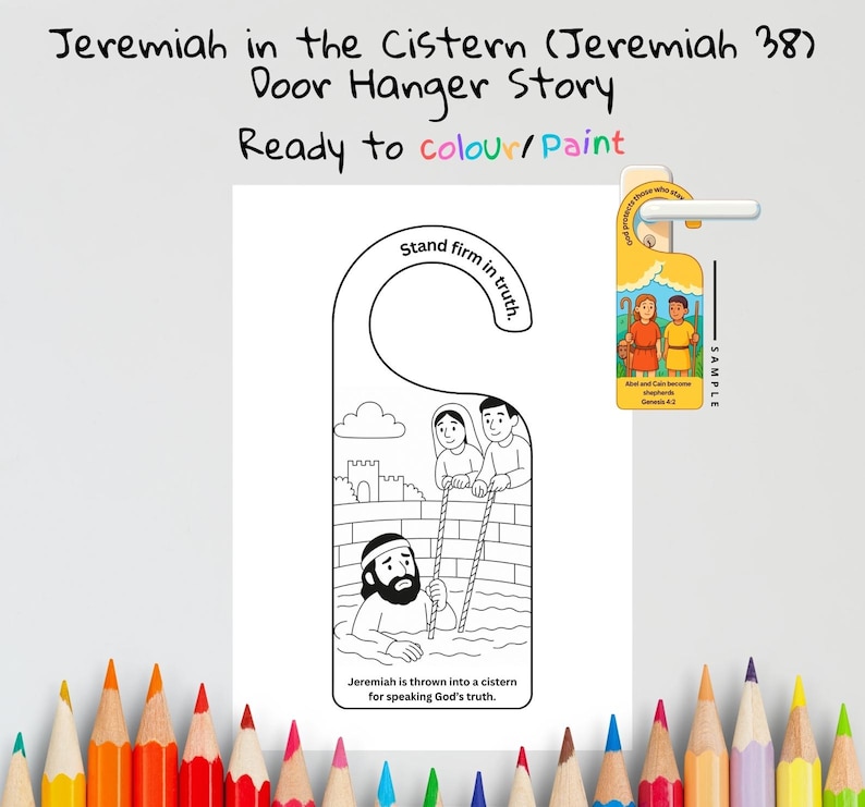 Jeremiah in the Cistern Bible Door Hanger: listing photo