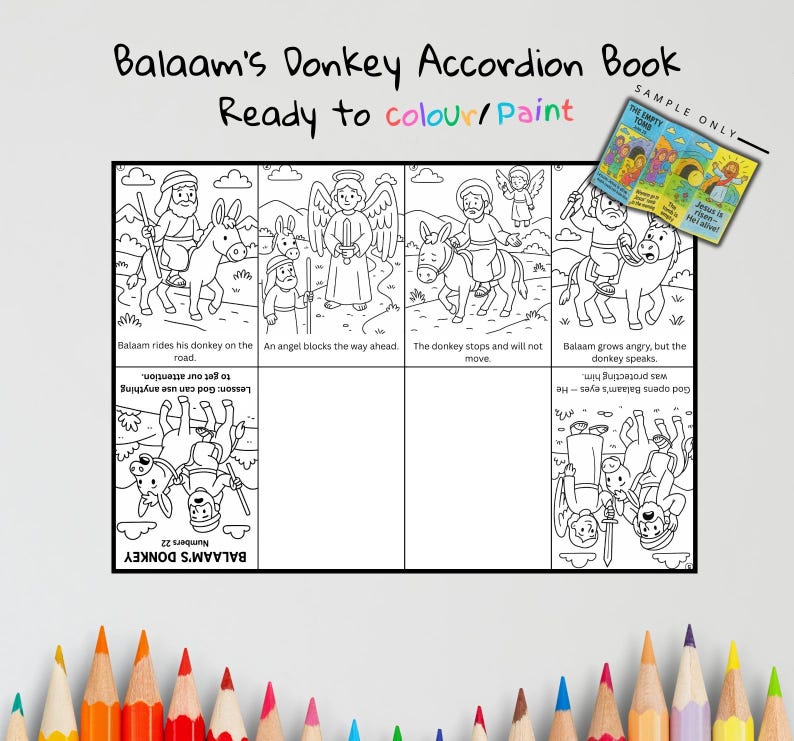 Balaam’s Donkey Bible Sequencing Craft: listing photo