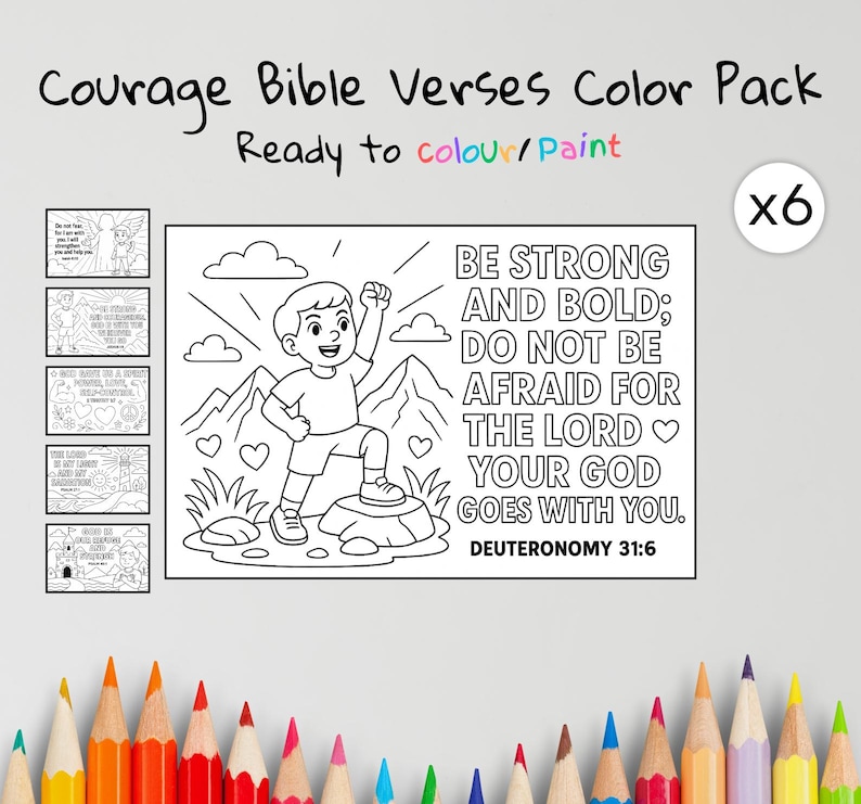 Courage Bible Colouring Pages: listing photo