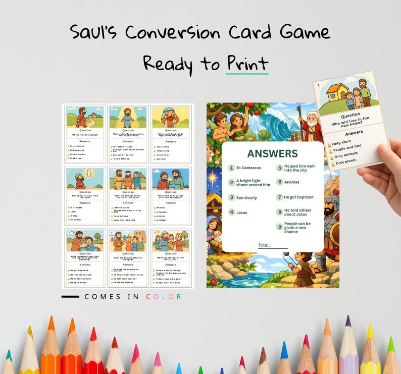 Saul’s Conversion Bible Card Game: listing photo
