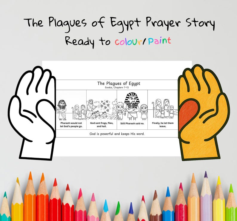 Plagues of Egypt Prayer Hands Craft: listing photo