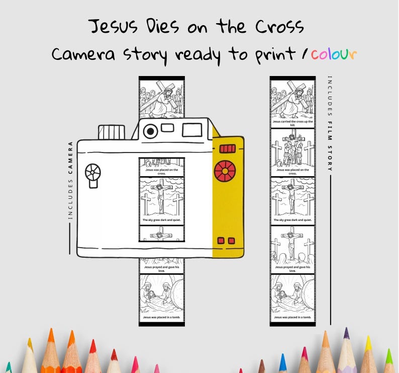 Jesus Dies on the Cross Camera Craft: listing photo