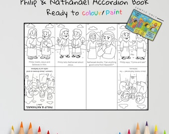 Philip and Nathaniel Bible Craft | Kids Sunday School Activity | Bible Coloring & Sequencing Craft | John 1 Lesson