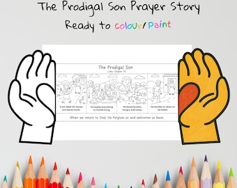 Prodigal Son Prayer Hands Craft | Forgiveness & God’s Love Lesson | Christian Coloring Activity | Sunday School Printable