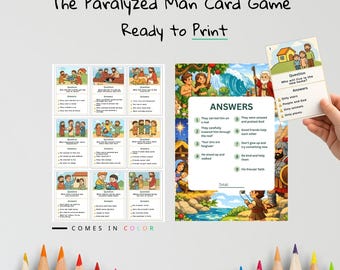 Das Gelähmte Kinder Bibel Kartenspiel | Mark 2 Aktivität für Kinder | Christliche Printable | Bibel-Lernspiel