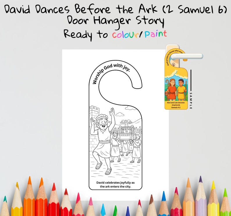 David Dances Before the Ark Bible Door Hanger: listing photo