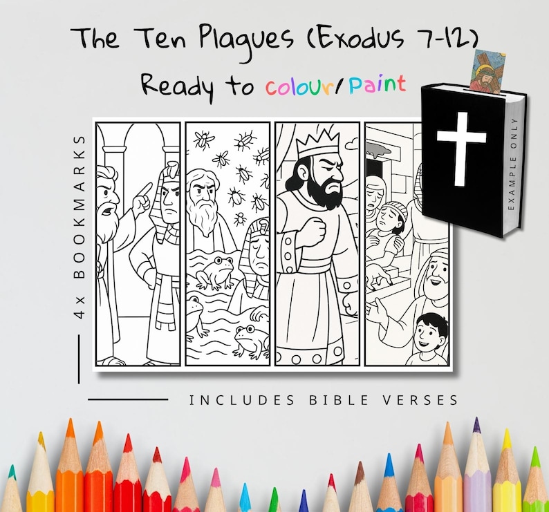 The Ten Plagues Bible Verse Bookmarks: listing photo
