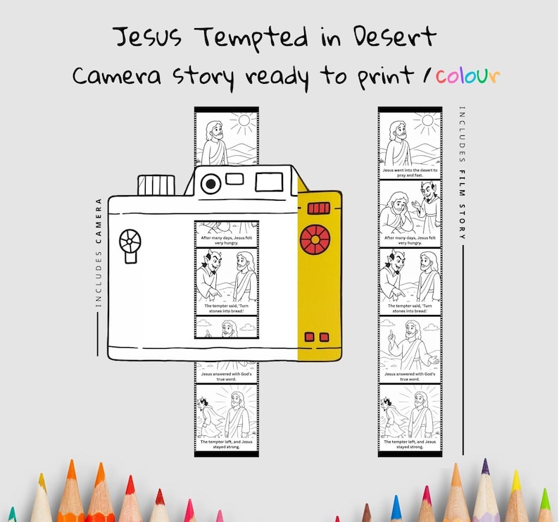 Jesus Tempted in the Desert Camera Craft: listing photo