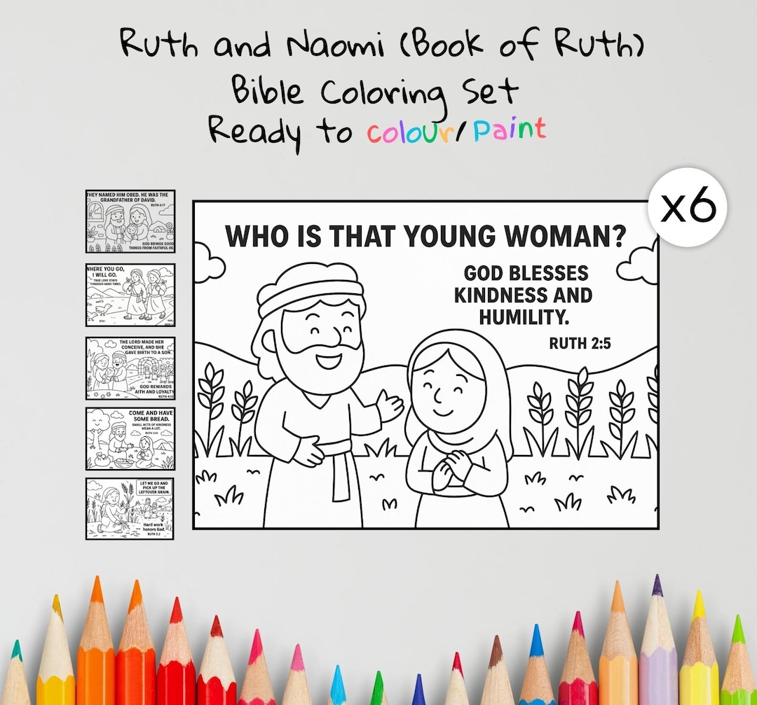 Ruth and Naomi Coloring Pages Craft | Kids Bible Craft | Book of Ruth ...