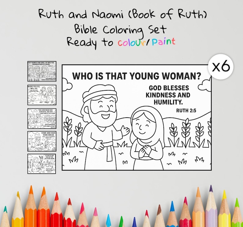 Ruth and Naomi Bible Colouring Pages: listing photo
