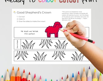 Good Shepherd’s Crown – Bible Craft for Kids – Sunday School Printable – Church Craft – Scripture Activity on Jesus the Shepherd