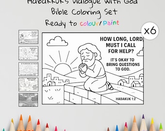 Pagine da colorare di Abacuc / Lavoretti con la Bibbia per bambini / Abacuc 1–3 / Fogli da colorare cristiani / Lezione della scuola domenicale