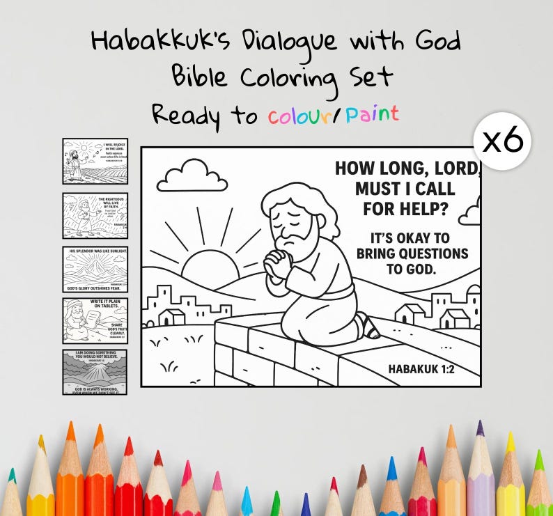 Habakkuk Bible Colouring Pages: listing photo