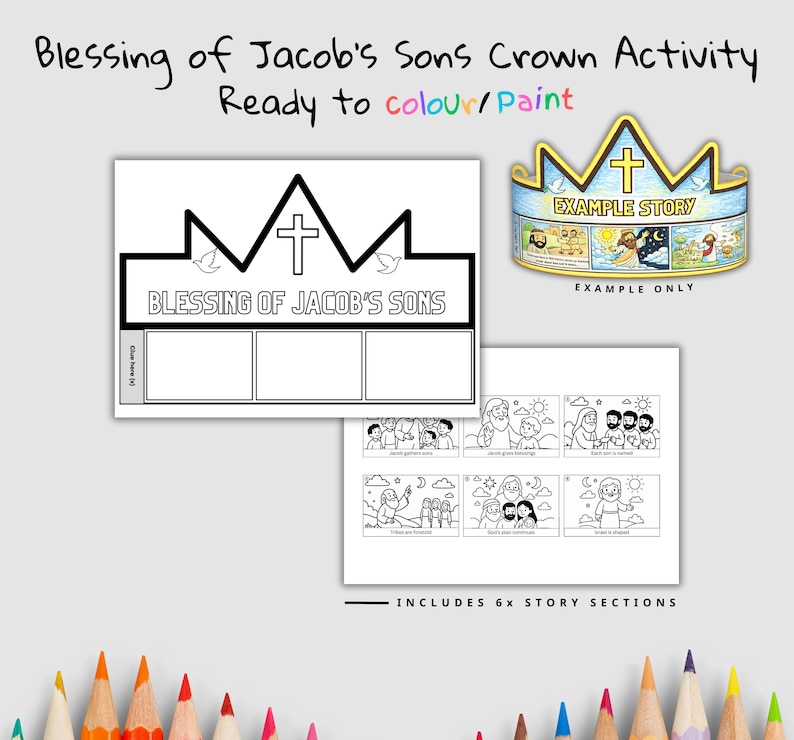 Jacob Blesses Sons Bible Crown Craft: listing photo