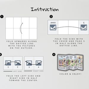 May include: Instructional diagram for a folded paper craft. The image shows numbered steps with text instructions and illustrations. The final step displays a colorful, folded booklet with the text "The Empty Tomb".