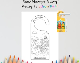 Naboth’s Vineyard Kids Bible Craft Door Hanger | 1 Kings 21 Coloring Craft | Christian Printable | Bible Activity for Kids