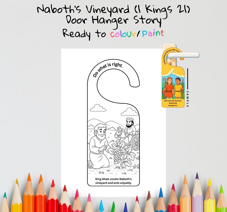 Naboth’s Vineyard Bible Door Hanger: listing photo