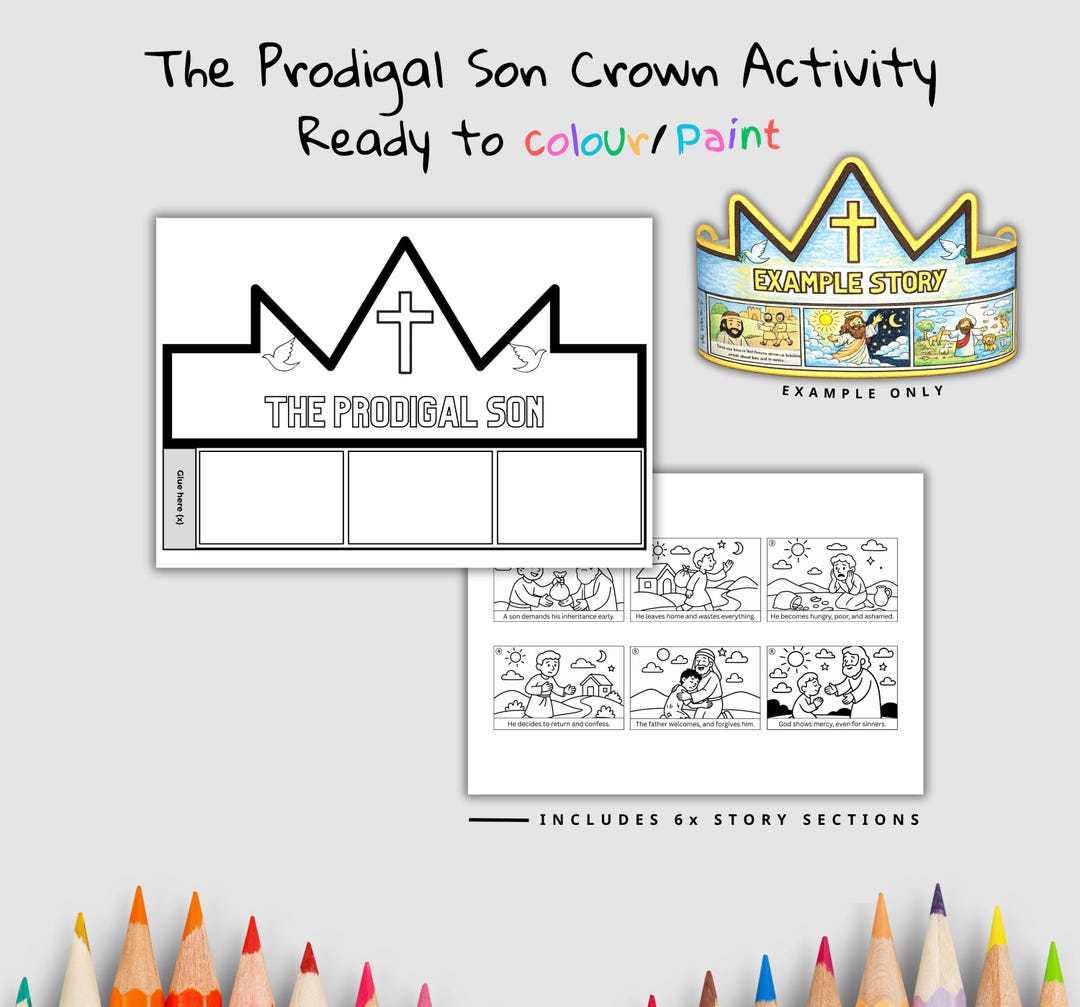 Prodigal Son Bible Crown Printable | Forgiveness and Grace Craft ...