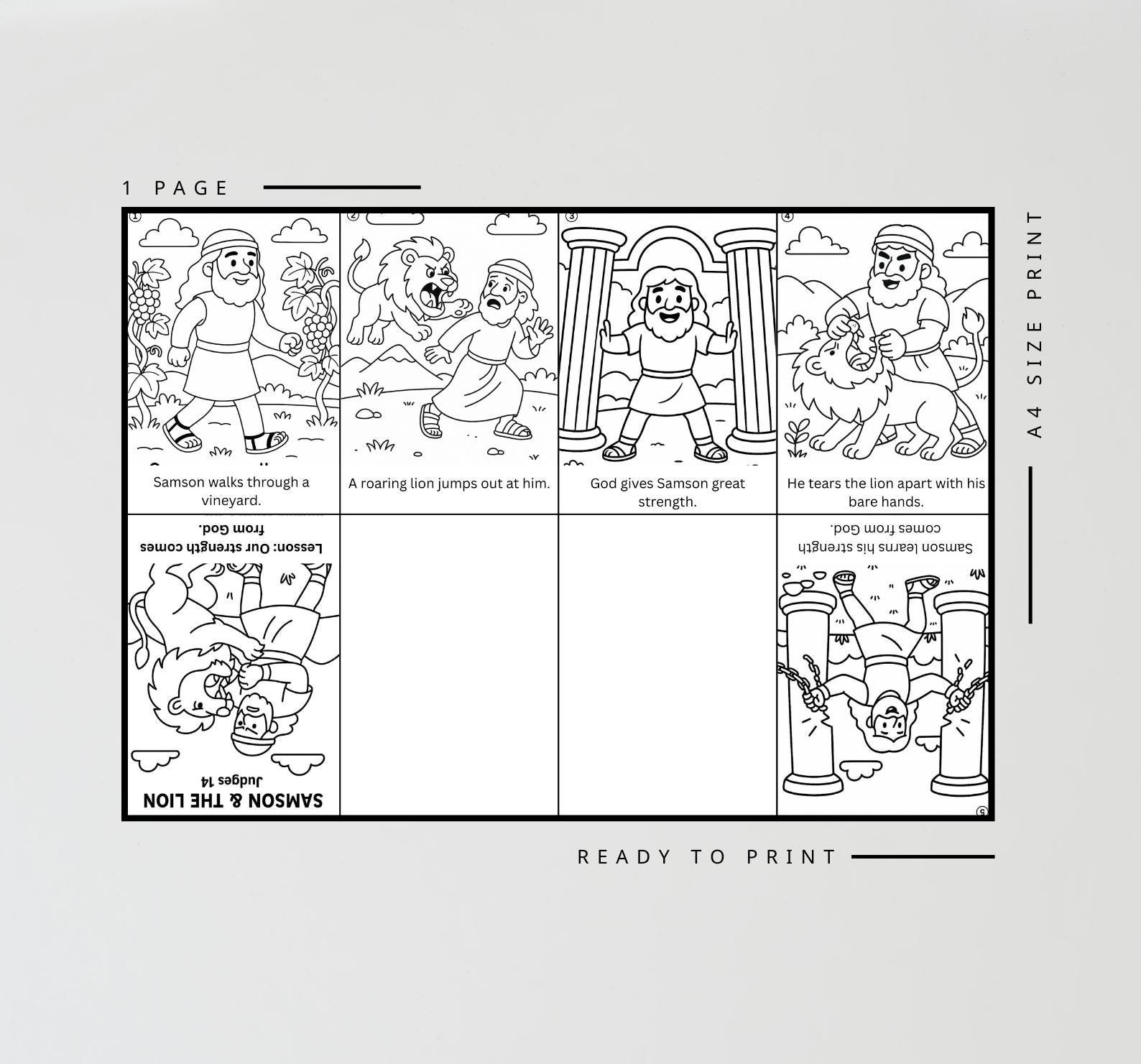Samson Riddle Kids Activity Samson and the Lion Bible Craft | Kids Sunday School Activity | Bible ...