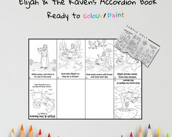 Elijah & the Ravens Bible Craft | Kids Sunday School Activity | Bible Coloring and Sequencing Craft | 1 Kings 17 Lesson