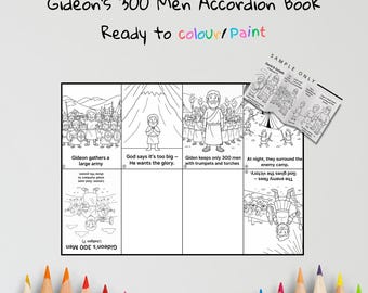 Gideon’s 300 Men Bible Craft | Kids Sunday School Activity | Bible Coloring & Sequencing Craft | Judges 7 Lesson