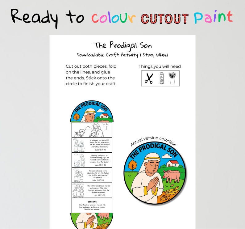 Prodigal Son Bible Craft | Luke 15 Kids Sunday School Activity ...