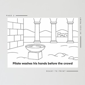 Pilate Washes His Hands | Bible Craft | Sunday School Bible Activity | Christian Kids Craft-Cut & Paste Bible Story-Homeschool Bible Lesson image 3