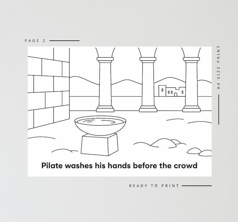 Pilate Washes His Hands | Bible Craft | Sunday School Bible Activity | Christian Kids Craft-Cut & Paste Bible Story-Homeschool Bible Lesson image 3