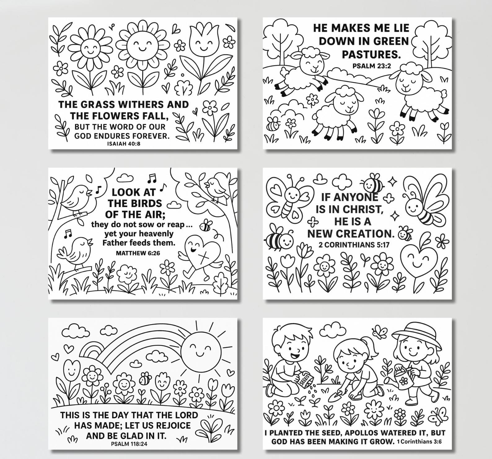 Spring Scripture Coloring Spring-themed Cute & Funny Bible Coloring Pages – Christian Kids ...