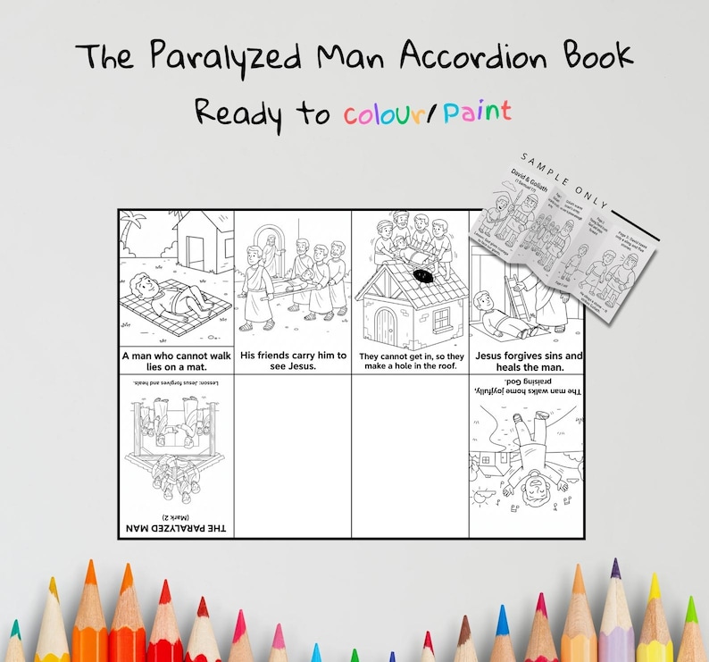 Paralysed Man Accordion Bible Story Book: listing photo