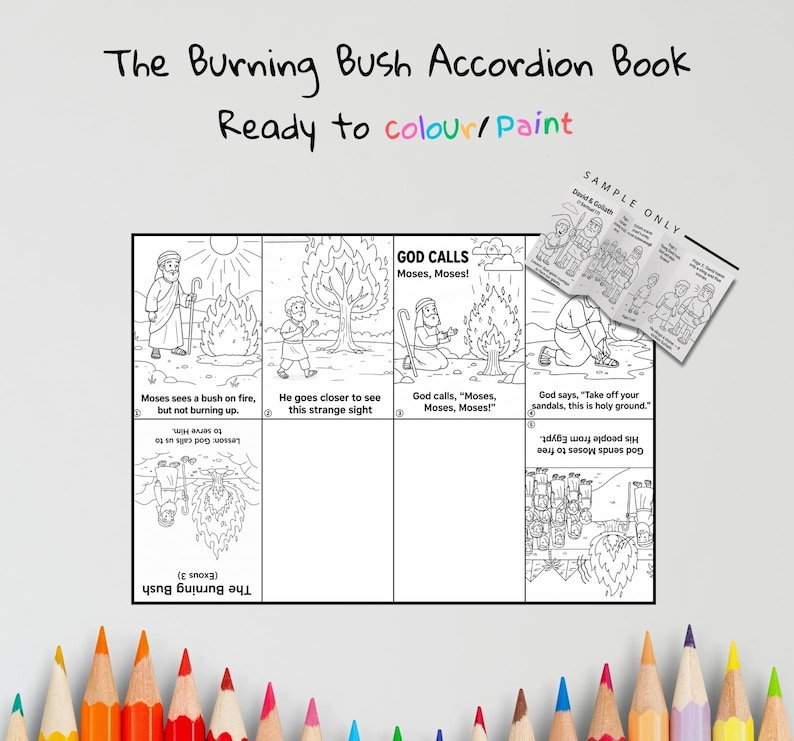 Burning Bush Accordion Bible Story Book: listing photo