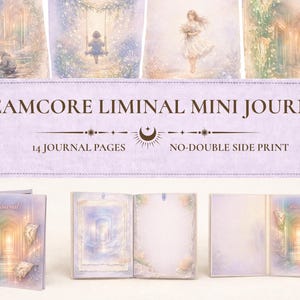 Dreamcore Liminal Mini Journal utskrivbar | DIY Mini Book Craft Kit PDF-nedladdning | Enkel A4-utskrivbar enkelsidig | Ingen dubbelsidig utskrift