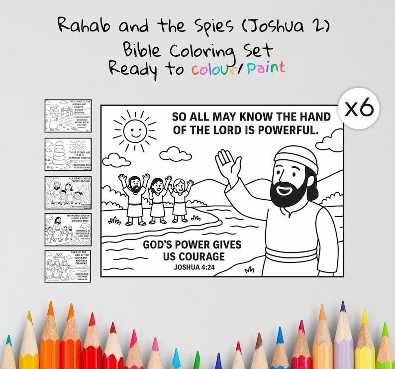 Rahab and the Spies Bible Colouring Pages: listing photo