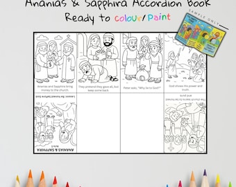 Ananias and Sapphira Bible Craft | Kids Sunday School Activity | Bible Coloring & Sequencing Craft | Acts 5 Lesson