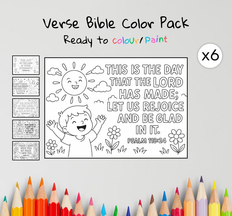 Bible Verse Colouring Bundle for Kids: listing photo