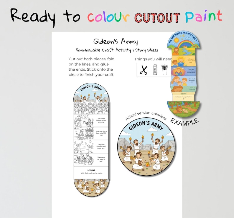 Gideon’s Army Fold-Out Bible Craft: listing photo