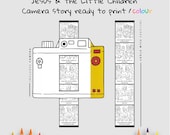 Jesus & the Little Children Bible Camera Film Craft | Kids Bible Story Activity | Mark 10 Color Craft | Christian Printable | Sunday Lesson