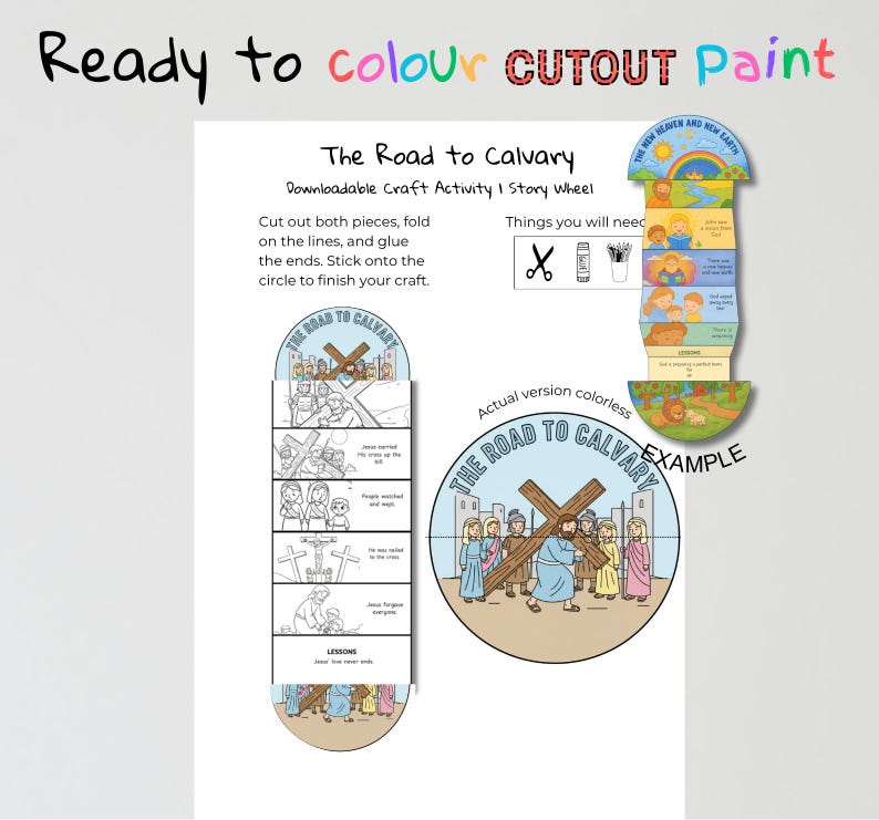 The Road to Calvary Fold-Out Bible Craft: listing photo