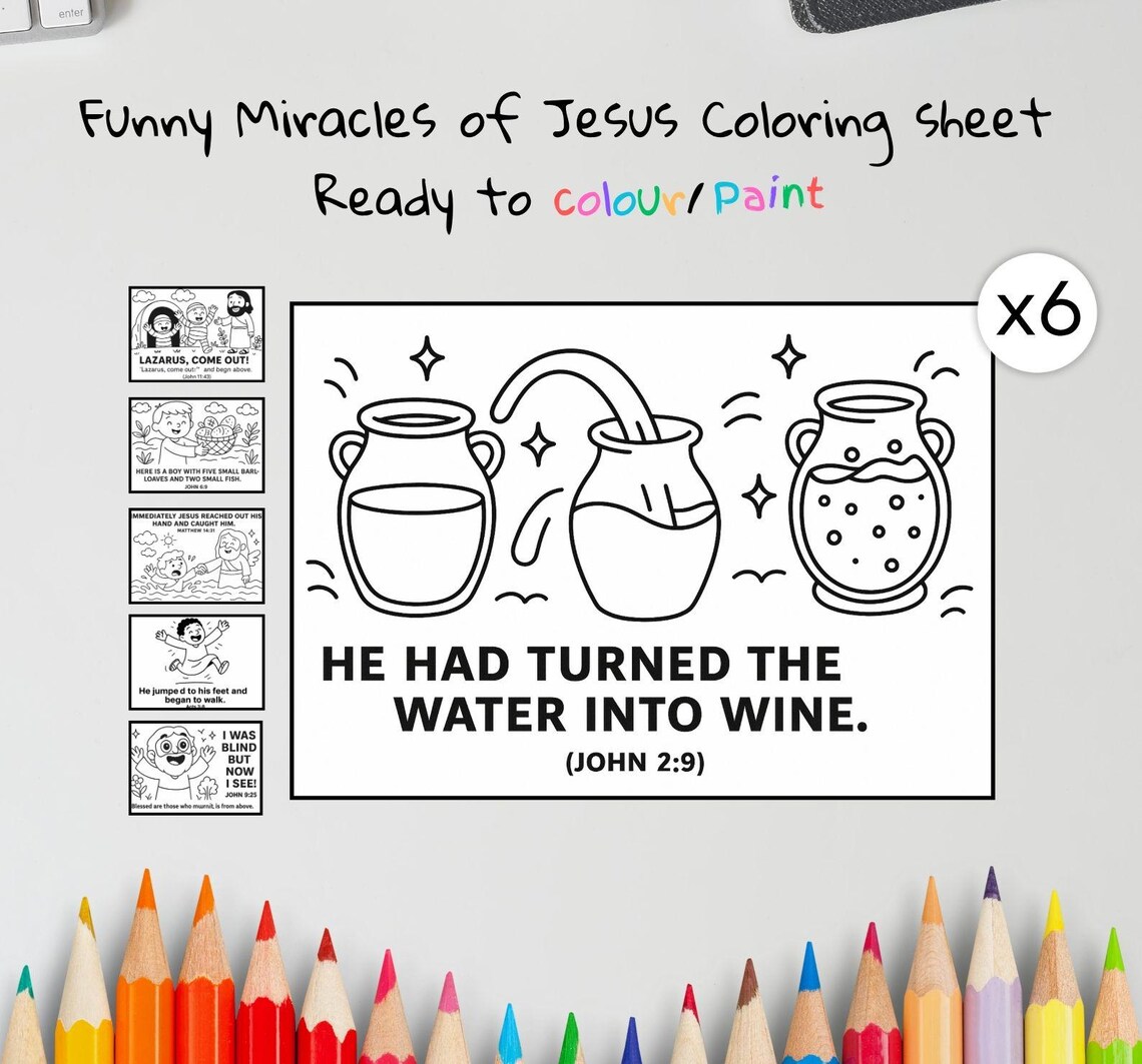 Funny Miracles of Jesus Coloring Pages – Christian Kids Activity ...