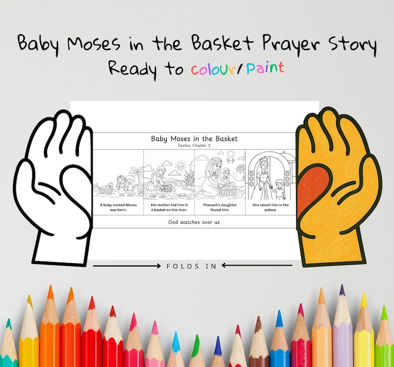 Baby Moses Prayer Hands Craft: listing photo