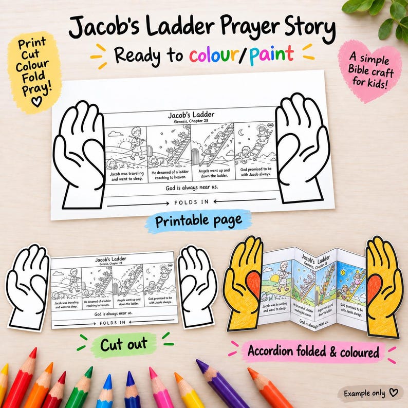Jacob’s Ladder Prayer Hands Craft: listing photo