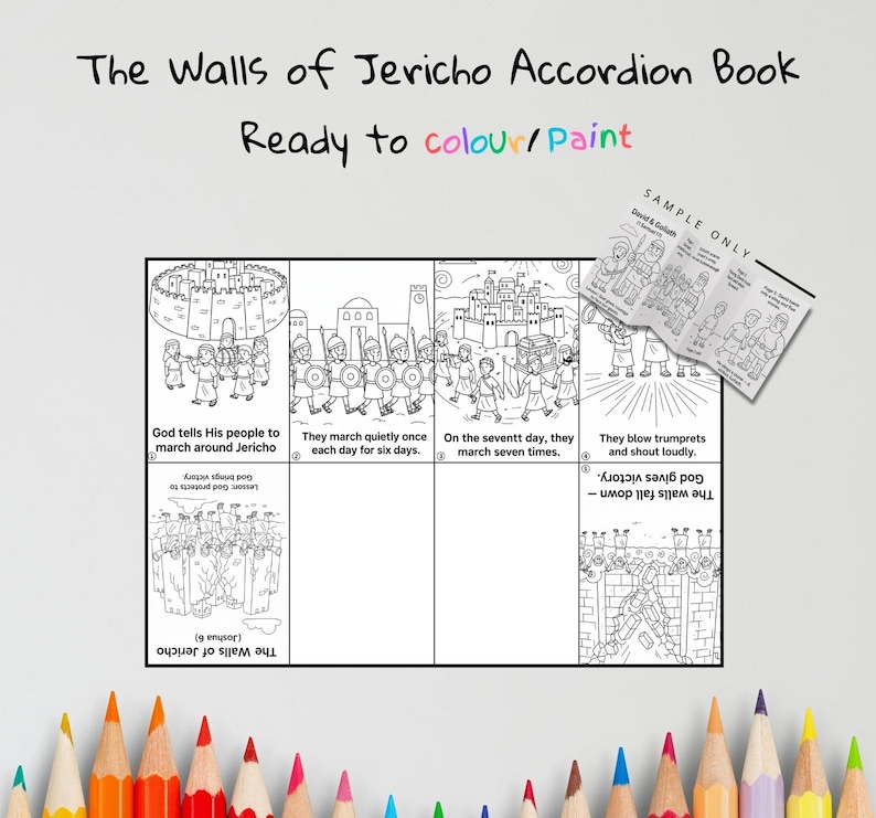 Walls of Jericho Accordion Bible Story Book: listing photo