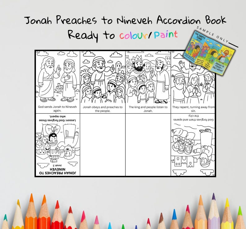 Jonah Preaches to Nineveh Bible Sequencing Craft: listing photo