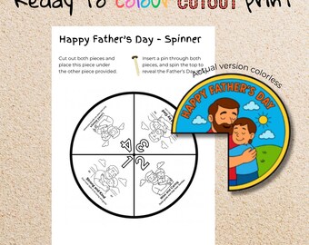 Christian Father’s Day Coloring Wheel Craft for Kids, Faith and Family Printable