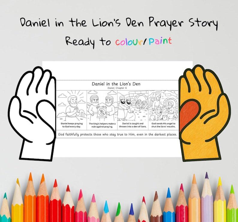 Daniel in the Lion’s Den Prayer Hands Craft: listing photo