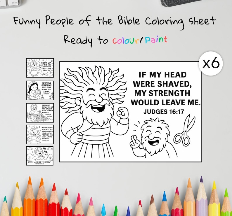 Funny People of the Bible Colouring Pages: listing photo