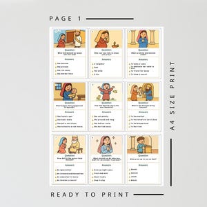 Juego de cartas bíblicas para niños "La oración de Ana" / Actividad de 1 Samuel 1 para niños / Imprimible cristiano / Juego de aprendizaje bíblico imagen 2