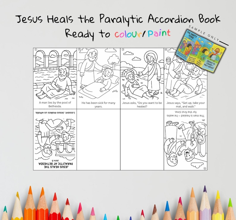 Jesus Heals the Paralytic at Bethesda Bible Sequencing Craft: listing photo