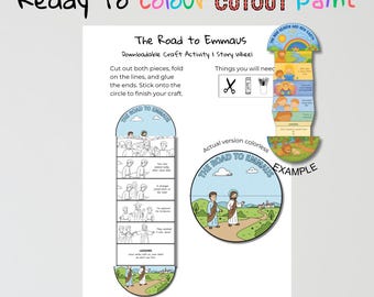 The Road to Emmaus Bible Craft | Jesus Walks With Us Lesson | Christian Coloring Activity | Sunday School Printable